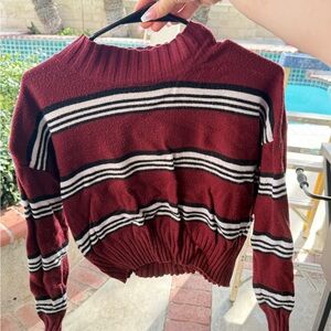 Windsor Burgundy and White Striped Sweater